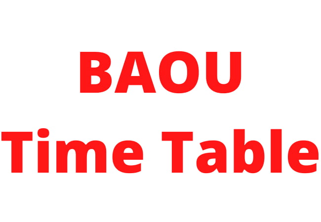 BAOU Time Table 2021: BA/B.Sc/B.Com Exam Timetable 3