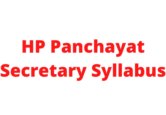 HP Panchayat Secretary Syllabus 2021: HPU Shimla exam pattern 5